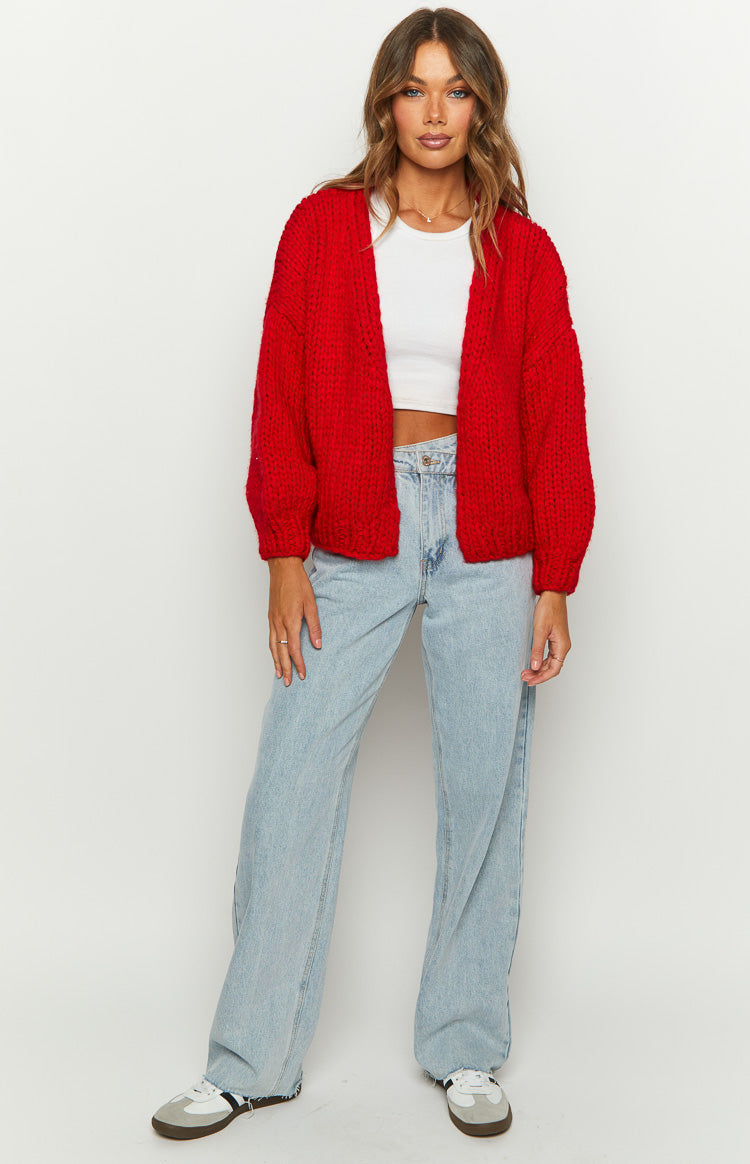 Margot Knit Cardigan in Ruby