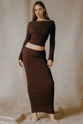 ANISE RIBBED MAXI SKIRT SET
