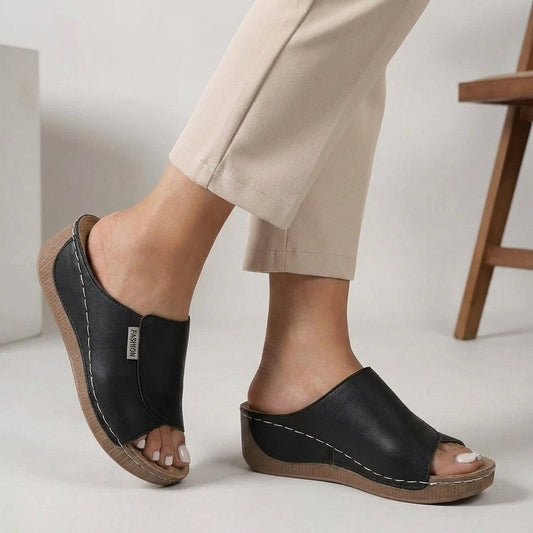 Madison | Womens Slip-On Wedge Comfort Slippers