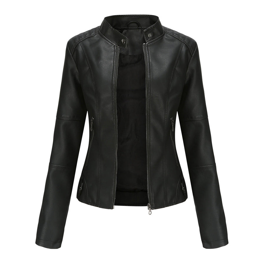 Kirsten | Women's Faux Leather Zip Biker Jacket