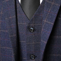 Men's Plaid Three-Piece Wedding Guest Suit