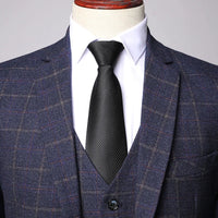 Men's Plaid Three-Piece Wedding Guest Suit