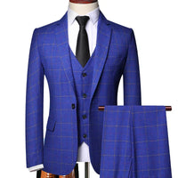 Men's Plaid Three-Piece Wedding Guest Suit