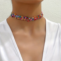 Boho Crushed Stone Choker Necklace