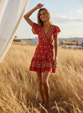 Boho Inspired Floral Mini Dress