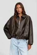 BROOKE | OVERSIZED BELT LEATHER JACKET