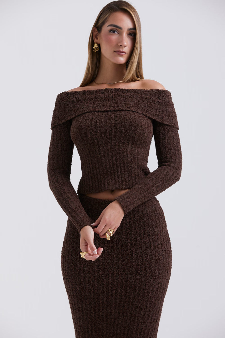 ELIZA OFF-SHOULDER KNIT DRESS