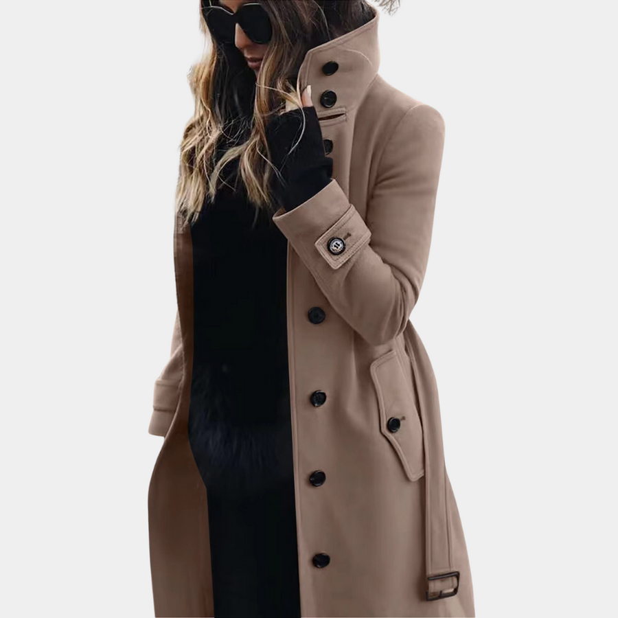 Elke | Women's Fall High Collar Trench Coat
