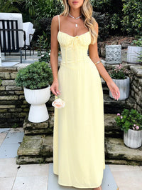 Sheath/Column Spaghetti Straps Daffodil Sleeveless Wedding Guest Dress