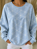 Casual Geometric Crew Neck Long Sleeve Sweatshirt