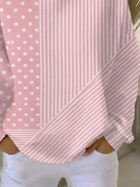 Casual Striped Crew Neck Sweatshirt