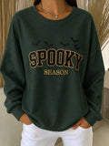 Casual Text Letters Simple Crew Neck Long Sleeve Sweatshirt