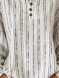 Casual Geometric Henley Collar Sweatshirt