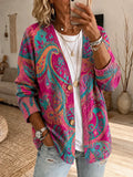 Women Spring/Fall Outerwear Casual Printing Abstract Graphic Long Sleeve Jacket