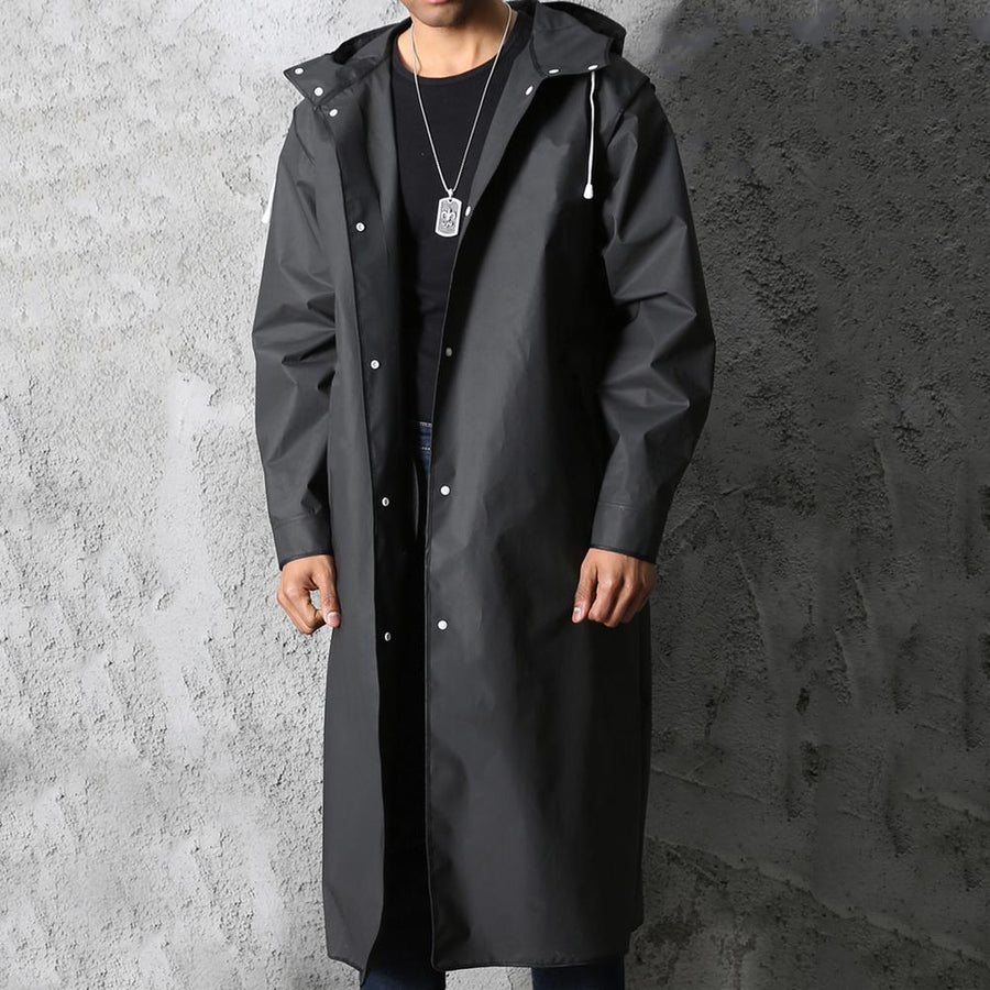 Erik | Men's Long Hooded Snap Button Coat