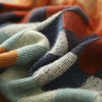 Women's Cashmere Checked Sweater Relaxed Fit