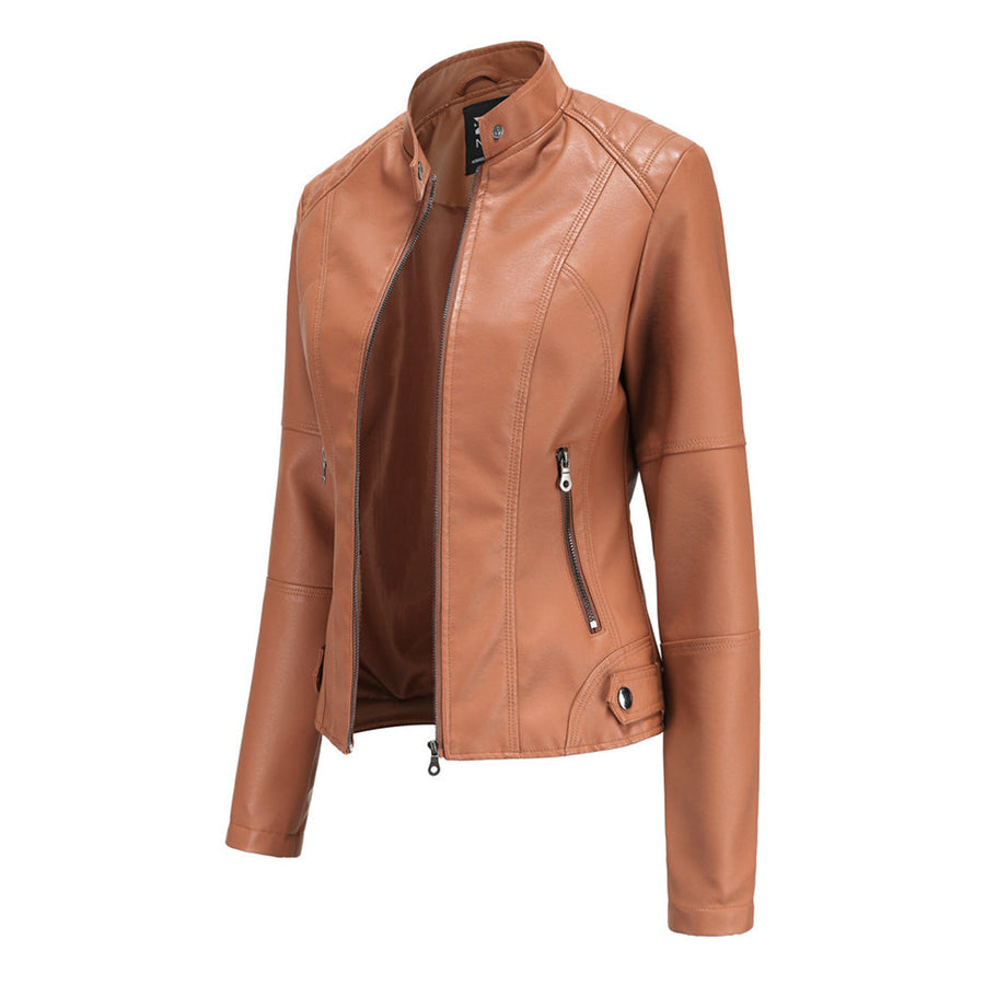 Kirsten | Women's Faux Leather Zip Biker Jacket