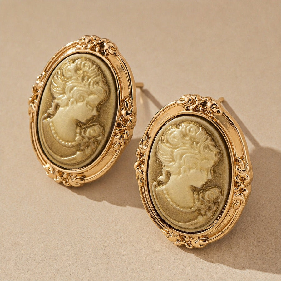 Celestial Cameo Stud Earrings