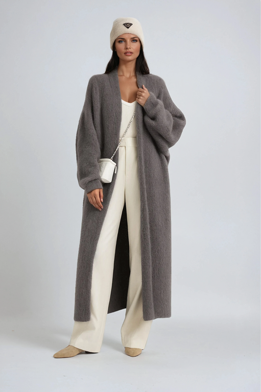 HENA | LONG WOOL CARDIGAN COAT