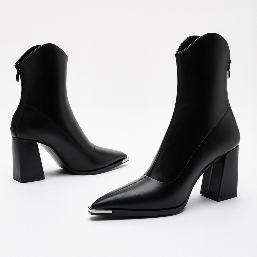 Jasmin | Women's Spring Pointed Toe Heeled Ankle Boots