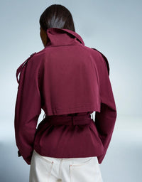 Clara | Double Breasted Cropped Trench Coat