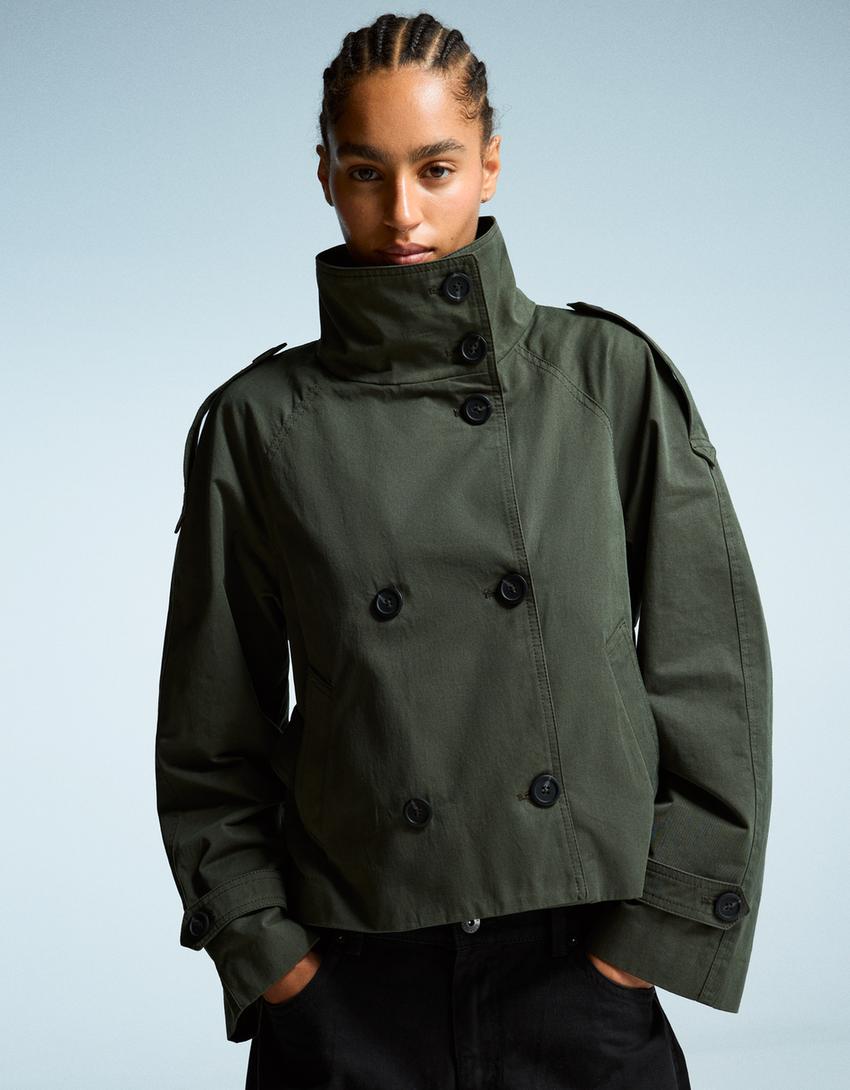 CLARA | DOUBLE BREASTED CROPPED TRENCH COAT