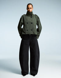 CLARA | DOUBLE BREASTED CROPPED TRENCH COAT