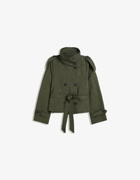 Clara | Double Breasted Cropped Trench Coat