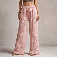 Women's Floral Wide Leg Trousers