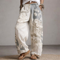 Women's Floral Wide Leg Trousers