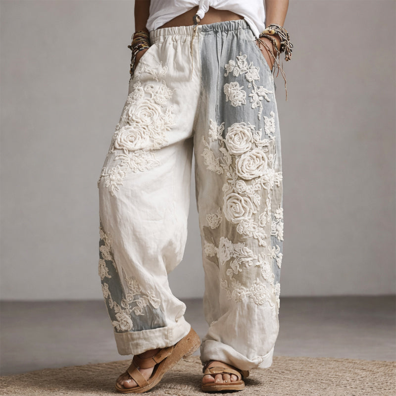 Women's Floral Wide Leg Trousers