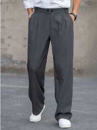 David | Men's Spring Pleated Straight Formal Trousers