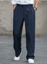 David | Men's Spring Pleated Straight Formal Trousers