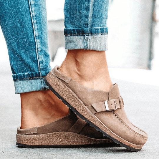 Women's Ergonomic Suede Clogs Cork Sole