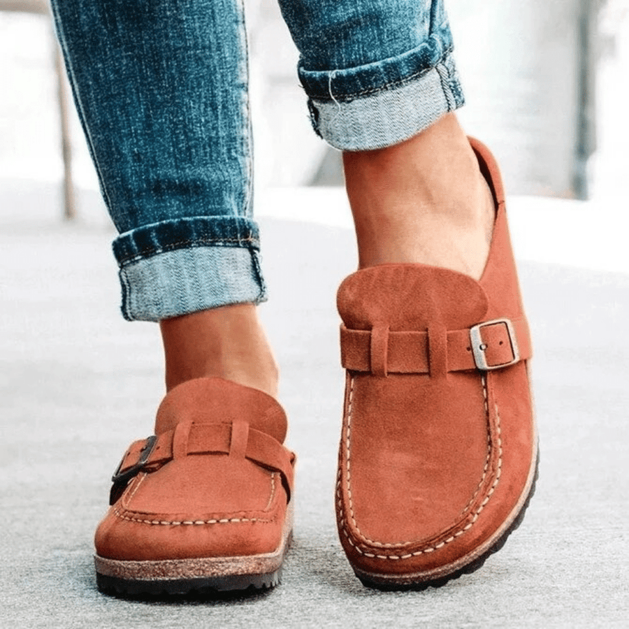 Women's Ergonomic Suede Clogs Cork Sole