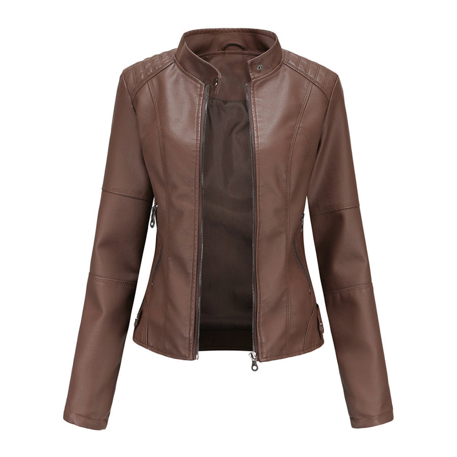 Kirsten | Women's Faux Leather Zip Biker Jacket