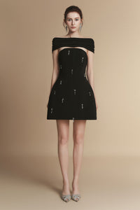Sophia a Line Sleeveless Polyester Mini Dress