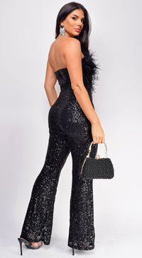 Willa Feather Sequin Jumpsuit