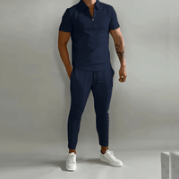 Bruno | Men's Casual Zip Polo Two-Piece Set