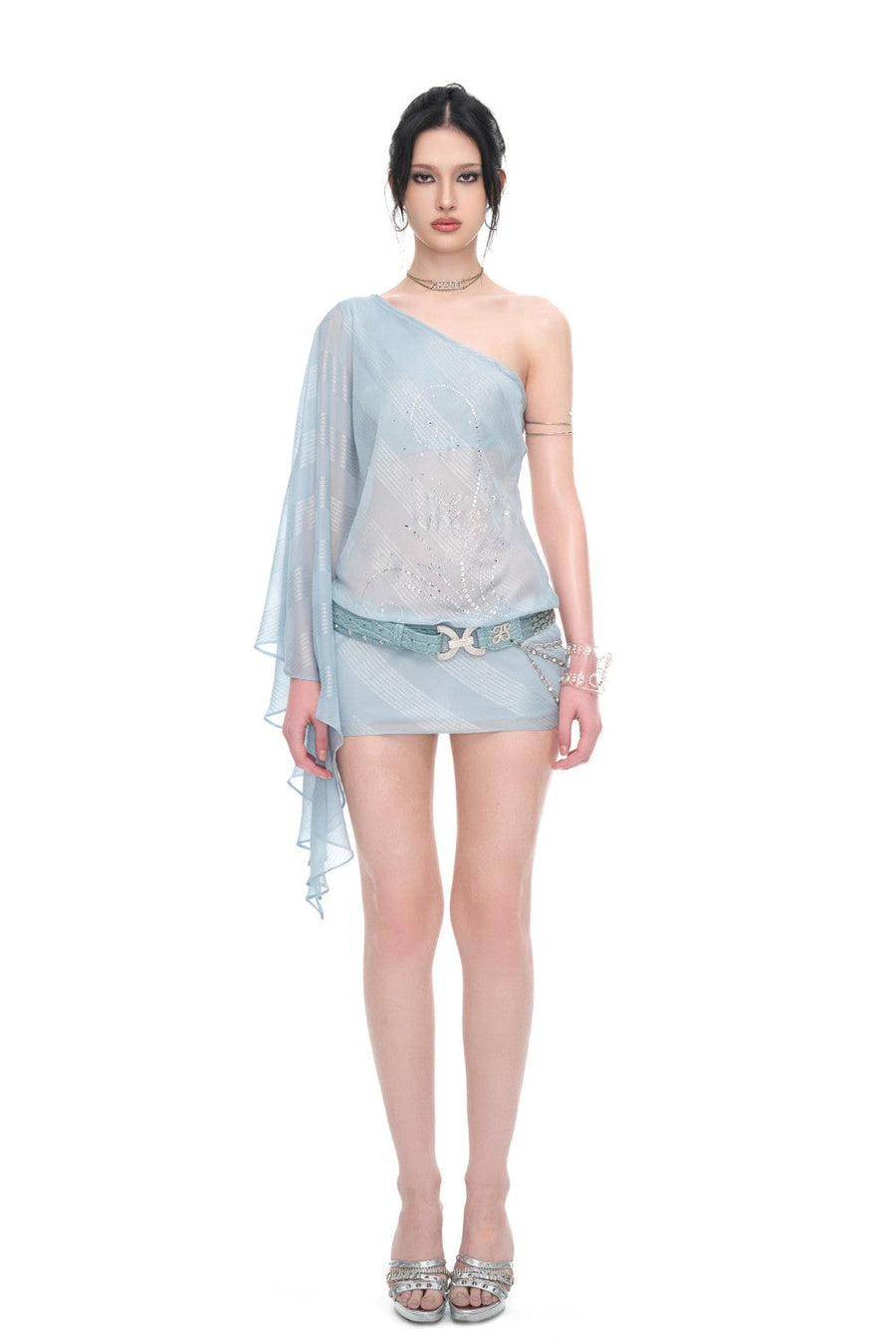 Skye Shimmer Asymmetrical Dress