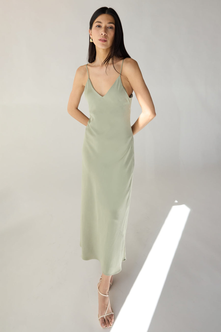 Violet Satin Midi Dress