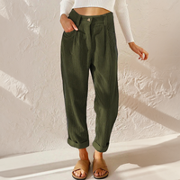 Harper | Women's High Waist Corduroy Trousers Relaxed Tapered Leg Pants