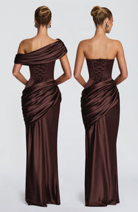 Ilse Maxi Dress – Plum Brown