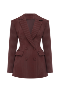 Hillary Mini Dress – Burgundy Pinstripe