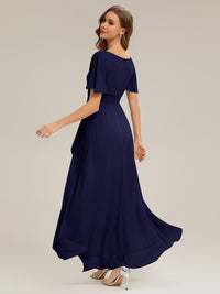 Ever Sage Chiffon Ruffle Sleeve Dress