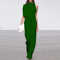 Aria | Women's Sleeveless Wide-Leg Jumpsuit with Mock Neck