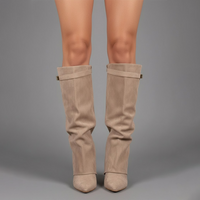 Stefanie | Women's Leather Over The Knee Buckle Boots