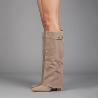 Stefanie | Women's Leather Over The Knee Buckle Boots