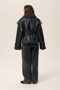 EVE | BELTED SHEARLING LONG COAT