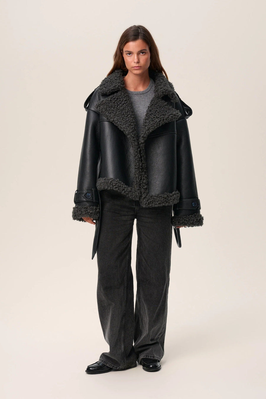 EVE | BELTED SHEARLING LONG COAT